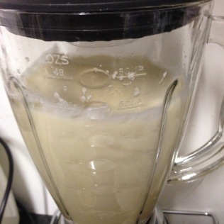 blend bananas with water until smooth